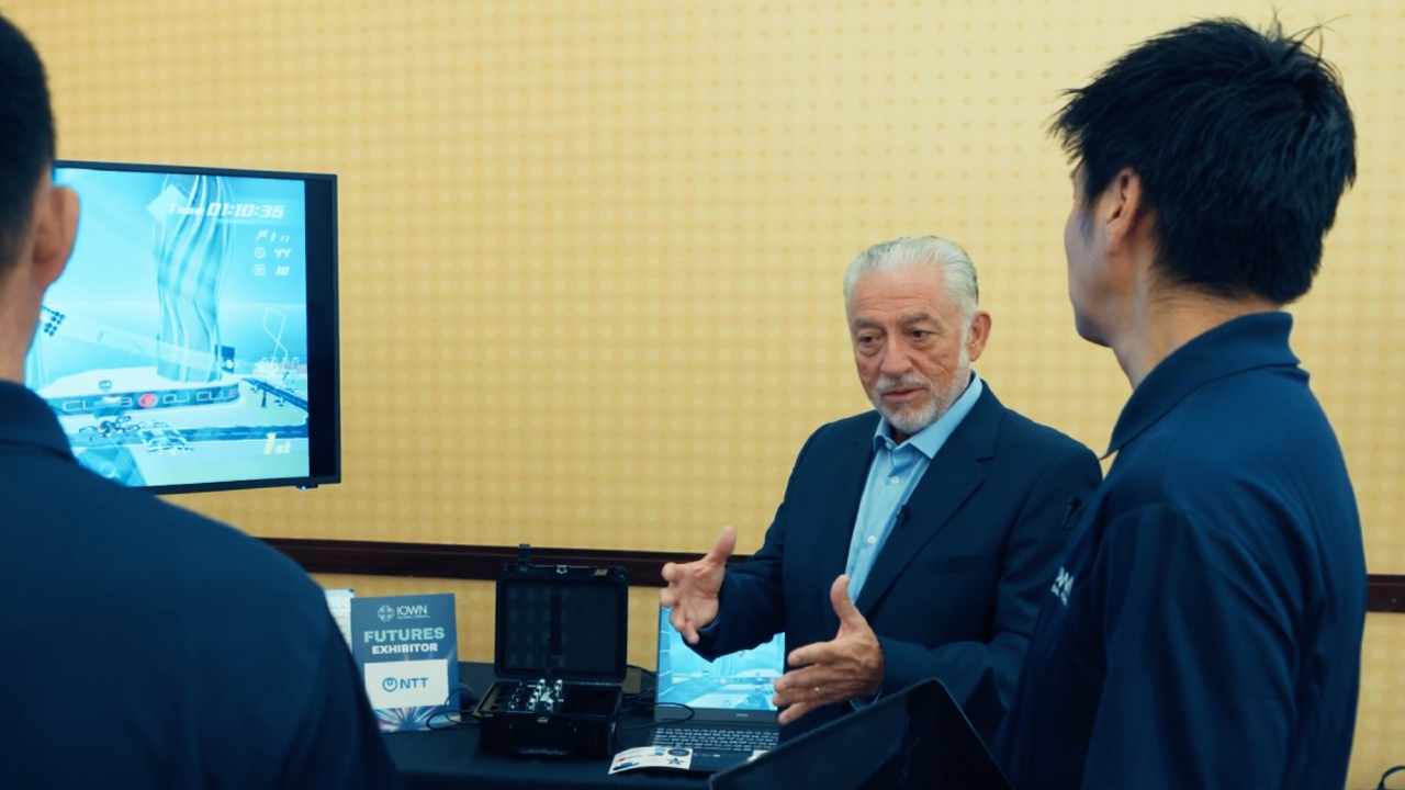 Vito Mabrucco, NTT brand evangelist, checking the demo of Project Humanity