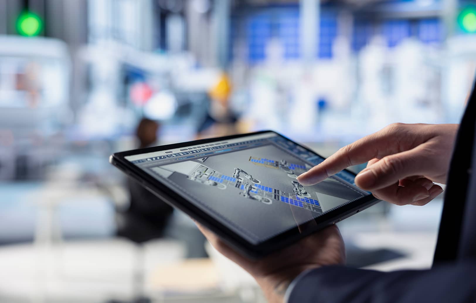 Checking a satellite design on a tablet